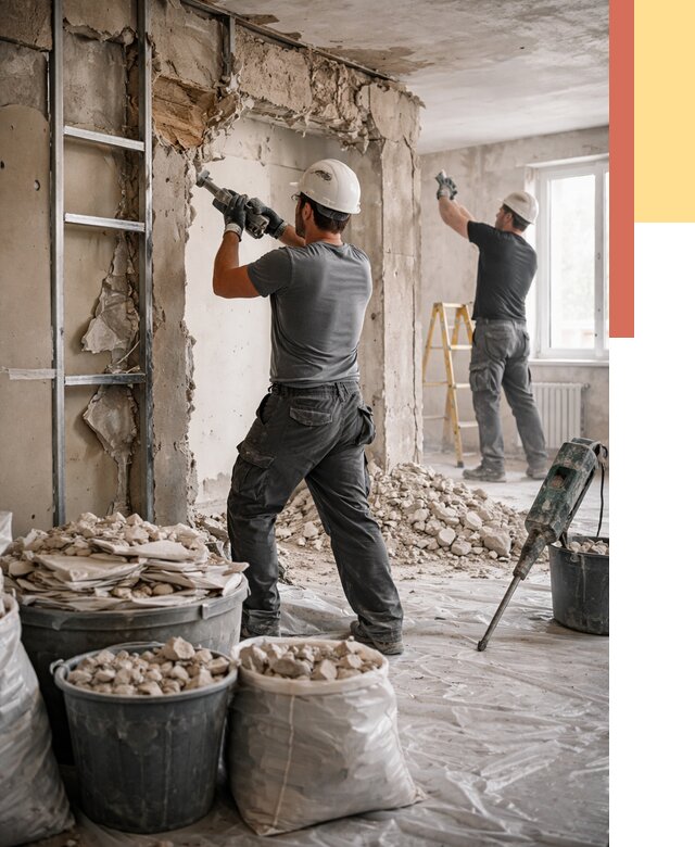 Демонтажные работы в Гагарине от 2809 руб. — услуги и цена под ключ | ОТДЕЛОЧНИК-Ггр