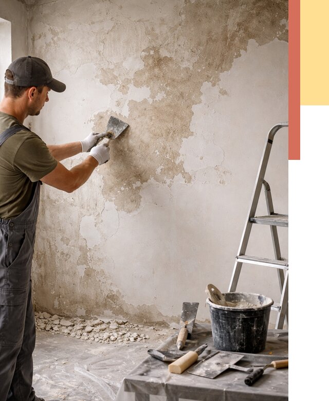 Снятие старой шпаклевки в Гагарине от 1925 руб. — быстро и недорого | ОТДЕЛОЧНИК-Ггр