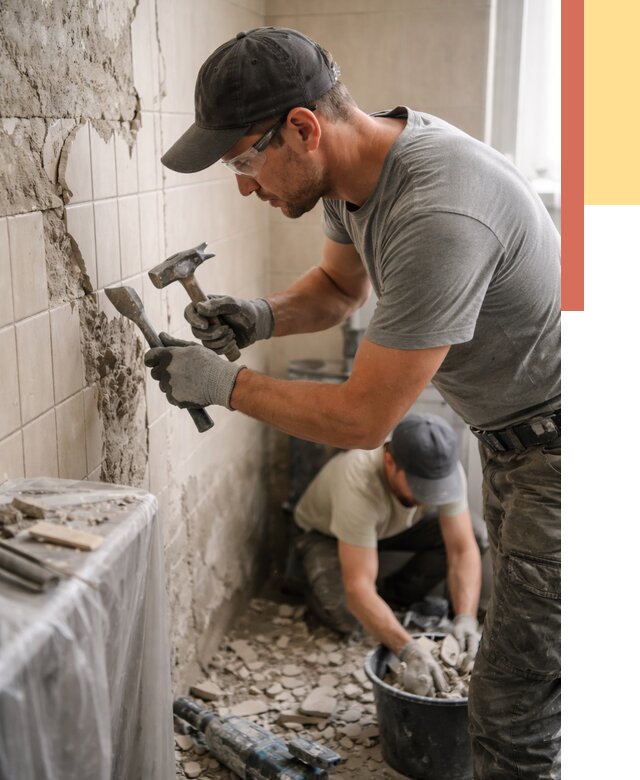 Демонтаж плитки со стен в Гагарине от 884 руб. — быстро и недорого | ОТДЕЛОЧНИК-Ггр