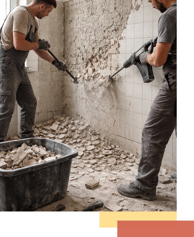 Демонтаж плитки со стен в Гагарине быстро и аккуратно