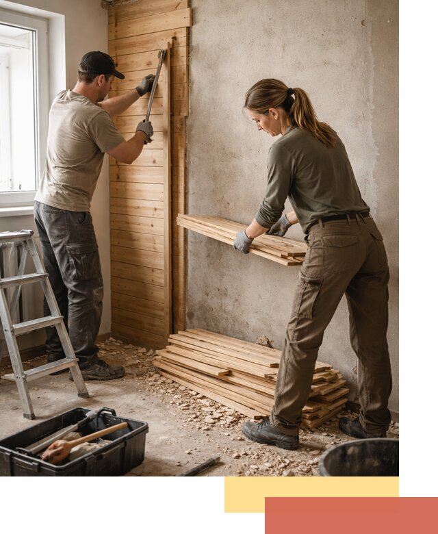 Демонтаж вагонки со стен в Гагарине — профессиональный демонтаж