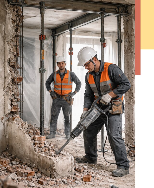 Снос несущих стен в Гагарине от 10664 руб. — демонтаж несущей стены под ключ | ОТДЕЛОЧНИК-Ггр