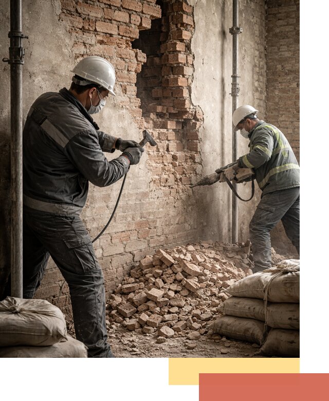 Демонтаж кирпичных стен в Гагарине быстро и безопасно