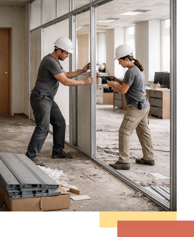 Демонтаж алюминиевых перегородок в Гагарине быстро и аккуратно