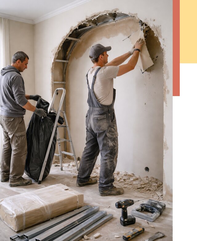 Демонтаж арки из гипсокартона в Гагарине от 3641 руб. — услуги под ключ | ОТДЕЛОЧНИК-Ггр