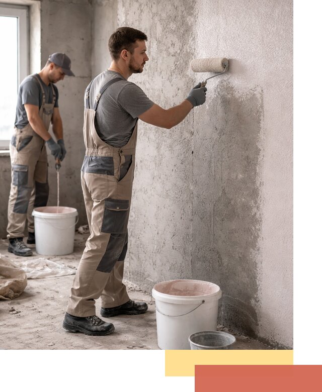 Нанесение бетоноконтакта на стены в Гагарине для последующей отделки