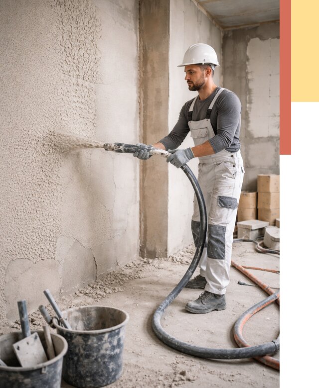 Машинная штукатурка стен в Гагарине под ключ от 6763 руб./м2 | ОТДЕЛОЧНИК-Ггр