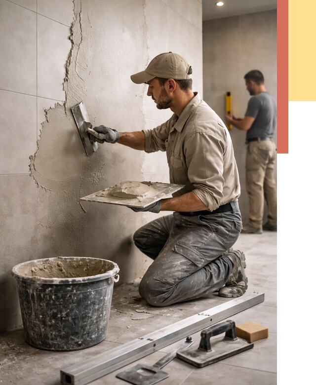 Штукатурка стен в ванной в Гагарине от 4682 руб./м² — выравнивание под ключ | ОТДЕЛОЧНИК-Ггр