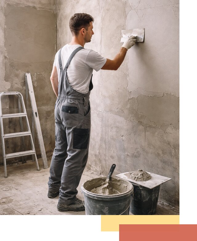 Штукатурка стен в ванной под ключ в Гагарине