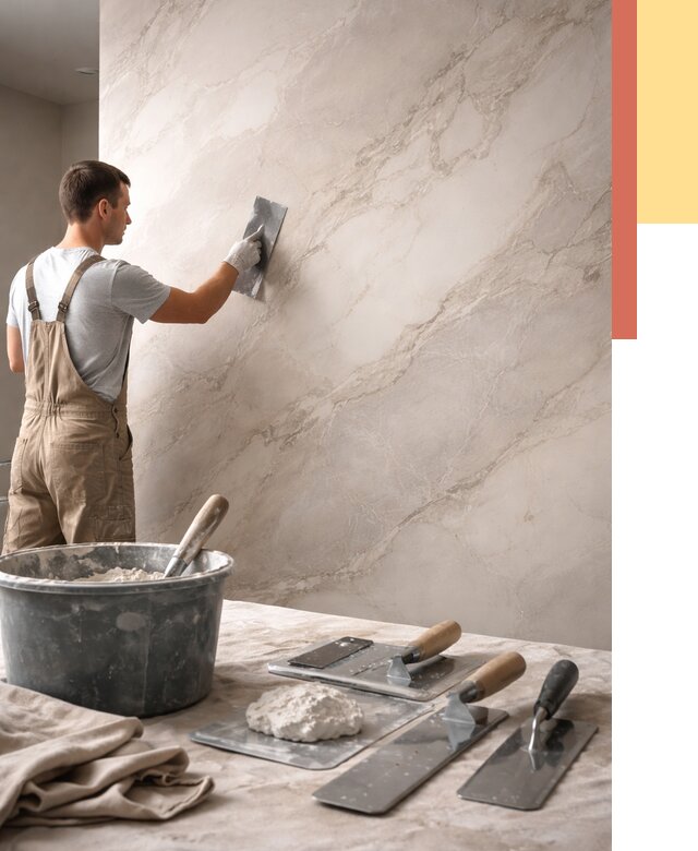 Декоративная штукатурка под мрамор в Гагарине от 2913 руб./м² — быстро и недорого | ОТДЕЛОЧНИК-Ггр