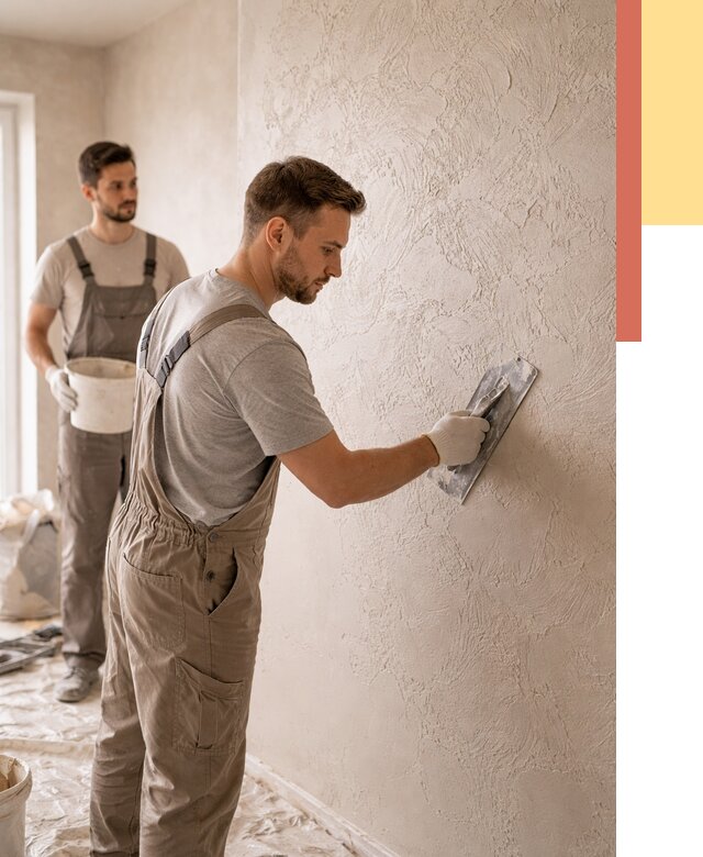 Фактурная штукатурка стен в Гагарине от 4370 руб./м² — заказать под ключ | ОТДЕЛОЧНИК-Ггр