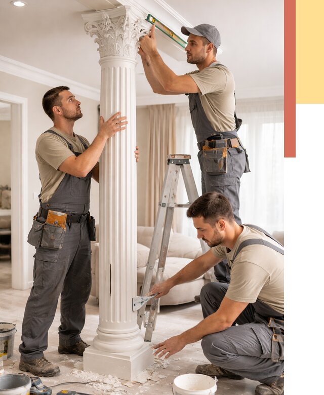 Установка декоративных колонн в Гагарине от 12485 руб. под ключ | ОТДЕЛОЧНИК-Ггр