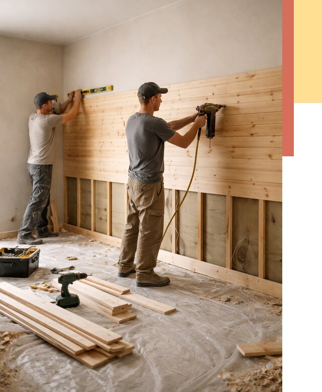 Монтаж деревянной вагонки на стены в Гагарине от 7803 руб. | Услуги монтажа вагонки | ОТДЕЛОЧНИК-Ггр