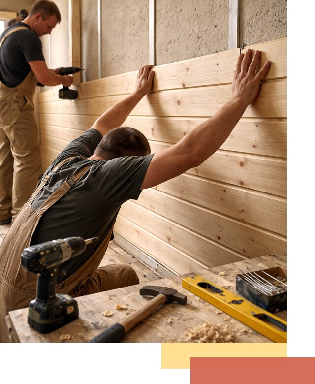 Монтаж деревянной вагонки на стены в Гагарине быстро и качественно