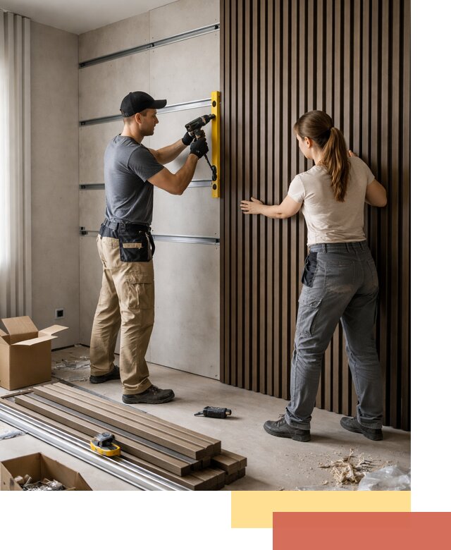 Монтаж реечных панелей на стены в Гагарине