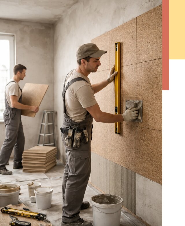 Монтаж пробковых панелей на стены в Гагарине от 3641 руб. — ОТДЕЛОЧНИК-Ггр