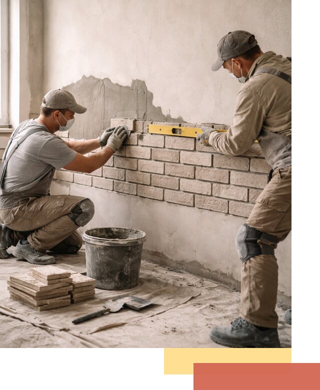 Монтаж декоративного кирпича профессионально в Гагарине