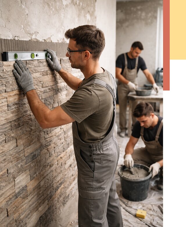 Монтаж искусственного камня в Гагарине от 4682 руб. под ключ | ОТДЕЛОЧНИК-Ггр