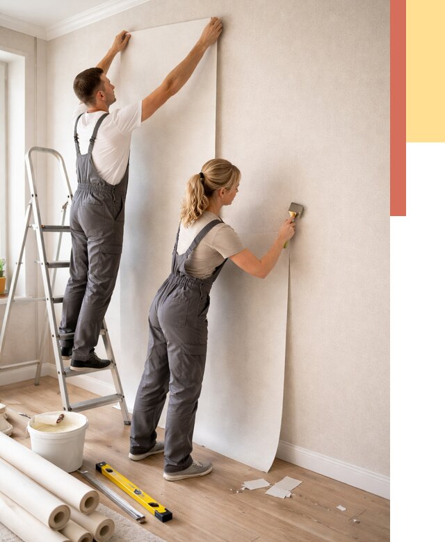 Поклейка флизелиновых обоев в Гагарине от 6242 руб. | Быстро и недорого — ОТДЕЛОЧНИК-Ггр