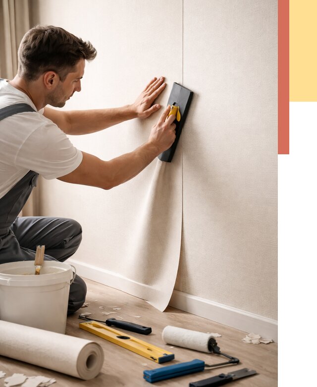 Поклейка виниловых обоев в Гагарине от 4682 руб. | Быстро и недорого — ОТДЕЛОЧНИК-Ггр