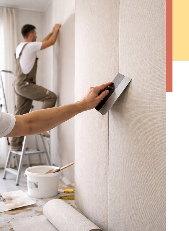 Поклейка текстильных обоев в Гагарине от 4682 руб. под ключ | ОТДЕЛОЧНИК-Ггр