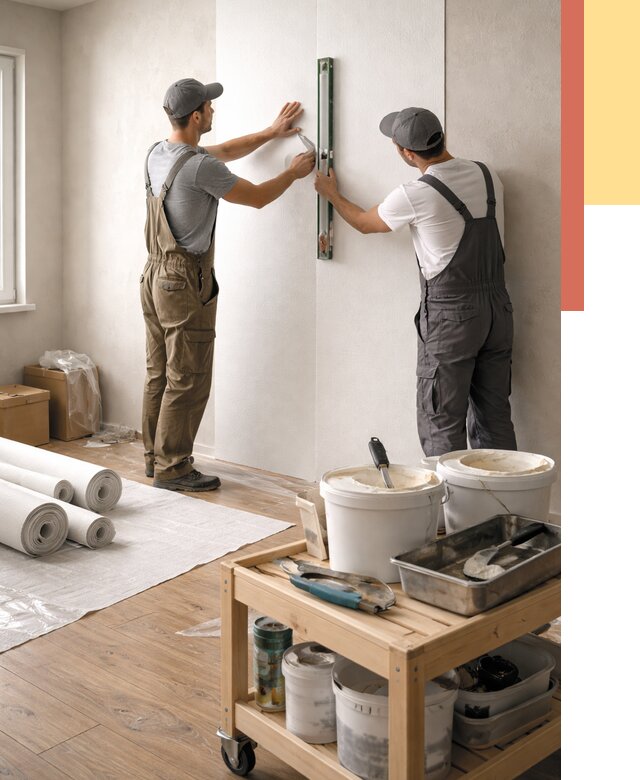 Поклейка стеклообоев в Гагарине от 6763 руб. за м2 — быстро и недорого | ОТДЕЛОЧНИК-Ггр