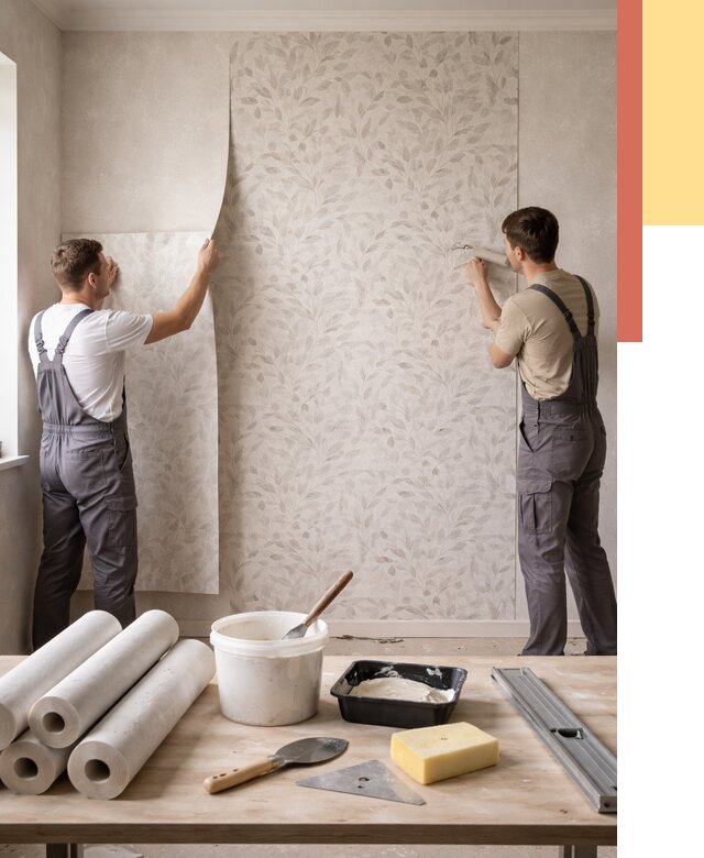 Поклейка обоев с подбором рисунка в Гагарине от 3641 руб. | ОТДЕЛОЧНИК-Ггр - быстро и недорого