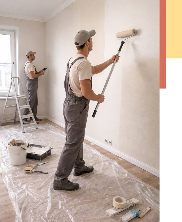 Покраска стен акриловой краской в Гагарине от 3641 руб./м² — быстро и недорого | ОТДЕЛОЧНИК-Ггр