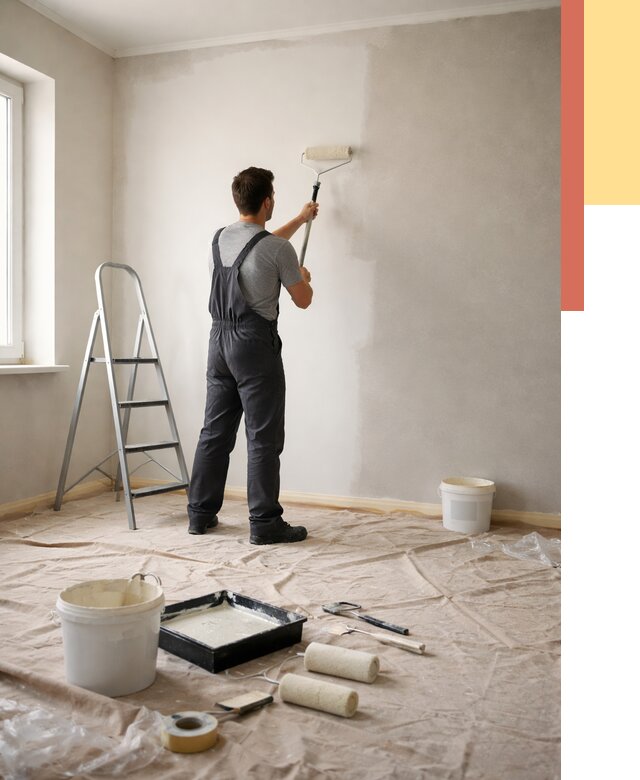 Покраска стен моющейся краской в Гагарине от 364 руб./м² — быстро и недорого | ОТДЕЛОЧНИК-Ггр