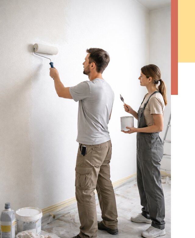 Окраска стен по стеклохолсту в Гагарине от 4682 руб/м² под ключ | ОТДЕЛОЧНИК-Ггр