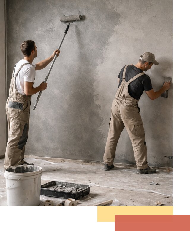 Покраска стен под бетон в Гагарине профессионально и недорого