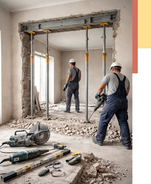 Прорезка проема в стене в Гагарине от 4682 руб. — быстро и недорого | ОТДЕЛОЧНИК-Ггр