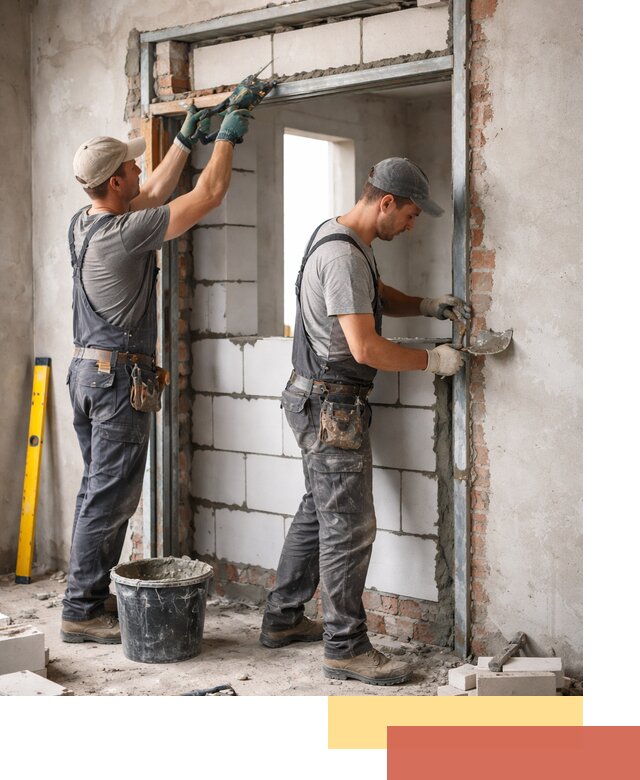 Закладка дверного проема под ключ в Гагарине: демонтаж, монтаж, отделка