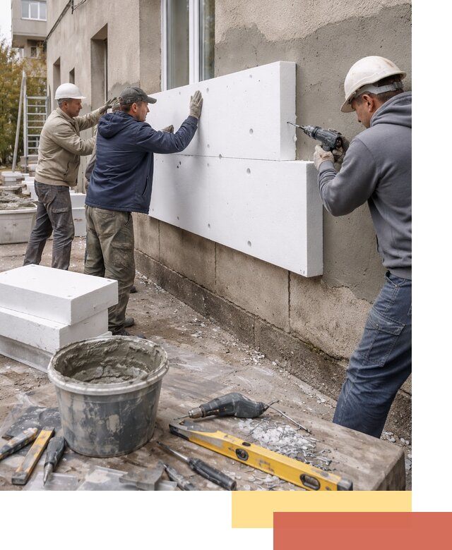 Утепление наружных стен пенопластом в Гагарине