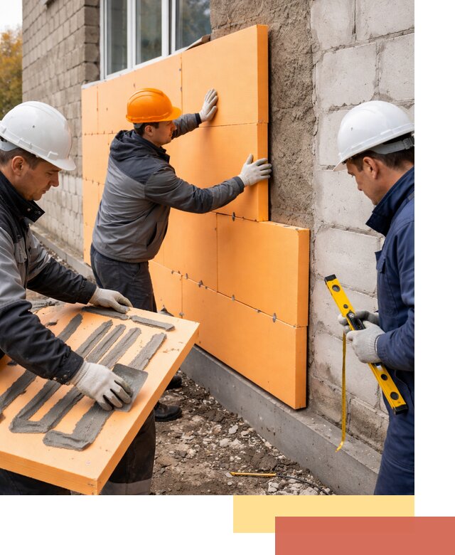 Утепление фасада пеноплексом под ключ в Гагарине