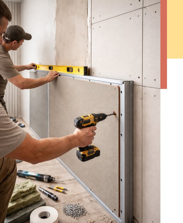 Шумоизоляция стен панелями ЗИПС в Гагарине от 2289 руб./м² под ключ | ОТДЕЛОЧНИК-Ггр