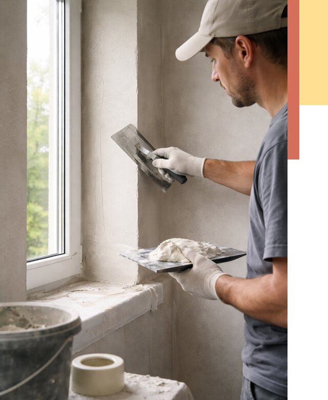 Штукатурка откосов в Гагарине от 4682 руб/м² — услуги и выравнивание под ключ | ОТДЕЛОЧНИК-Ггр