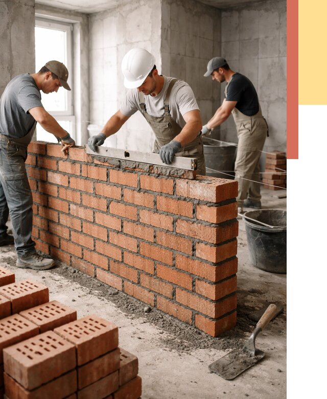 Кладка перегородок из кирпича в Гагарине от 3641 руб. за м² | ОТДЕЛОЧНИК-Ггр