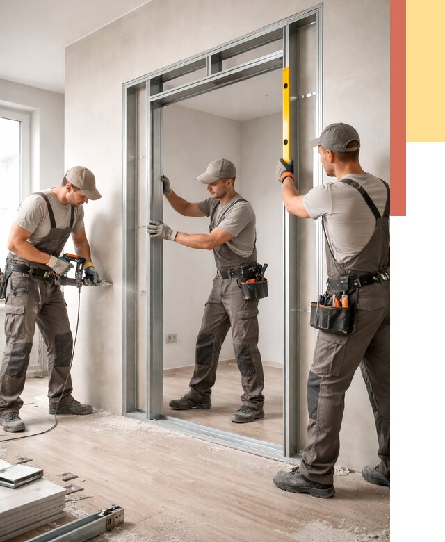 Устройство дверного проема в перегородке в Гагарине от 4682 руб. под ключ | ОТДЕЛОЧНИК-Ггр