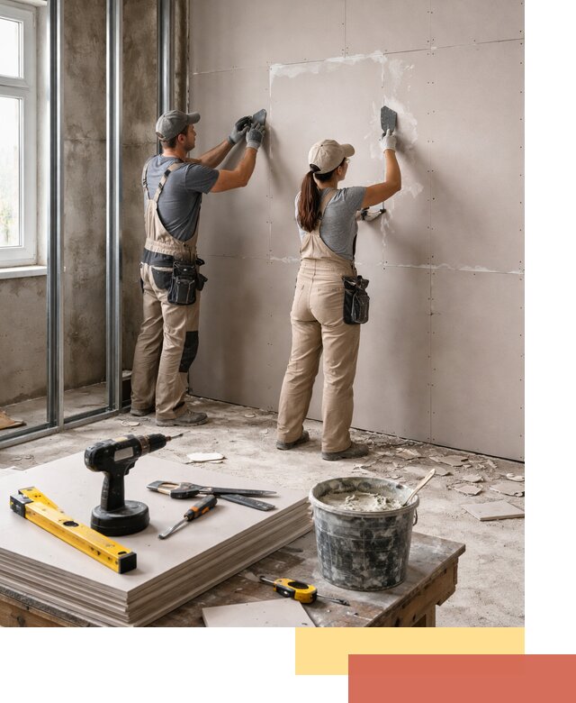 Монтаж двухслойной перегородки из гипсокартона в Гагарине