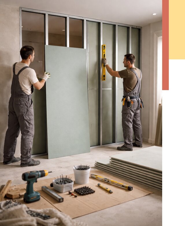 Перегородка из влагостойкого гипсокартона в Гагарине от 4994 руб. — монтаж под ключ | ОТДЕЛОЧНИК-Ггр