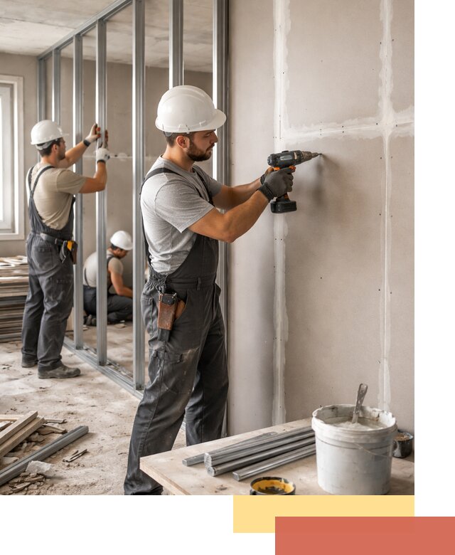 Перегородки из огнестойкого гипсокартона в Гагарине под ключ