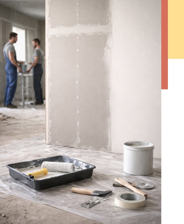 Покраска перегородок из гипсокартона в Гагарине от 4682 руб. под ключ | ОТДЕЛОЧНИК-Ггр