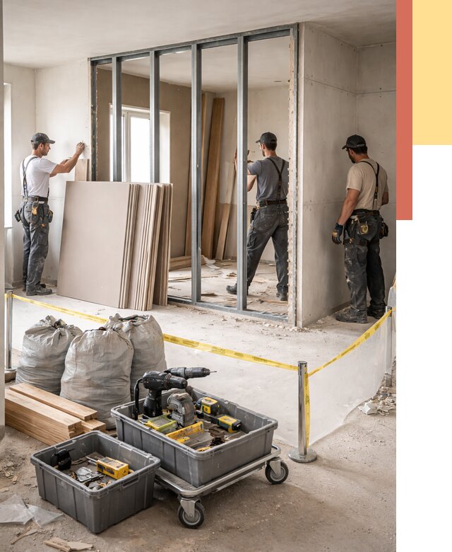 Перенос гипсокартонной перегородки в Гагарине под ключ от 4682 руб. | Демонтаж и монтаж – ОТДЕЛОЧНИК-Ггр