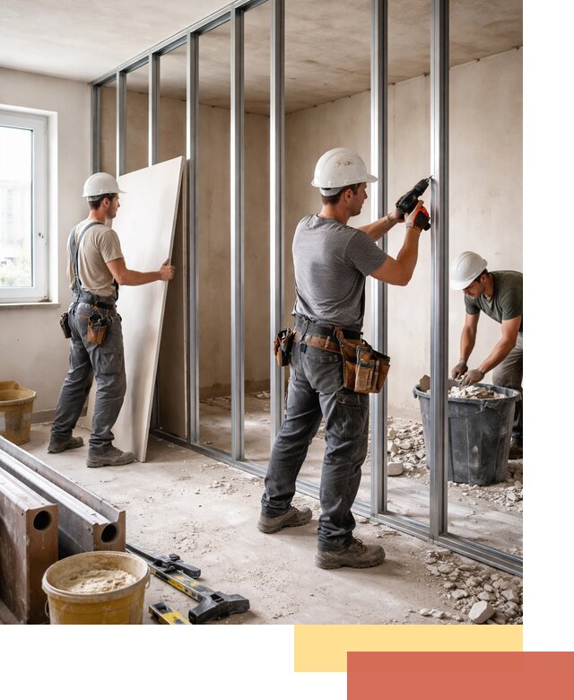 Перенос гипсокартонной перегородки в Гагарине профессионально и быстро