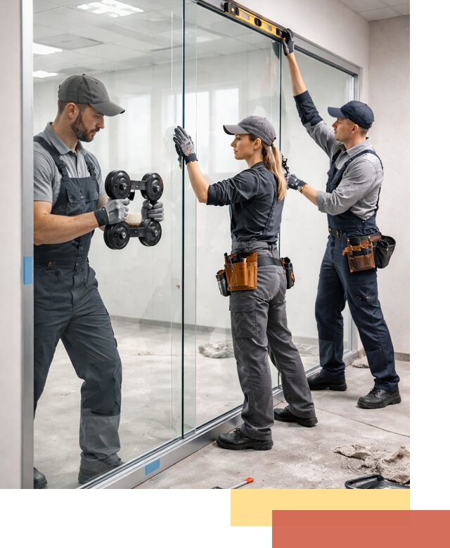 Профессиональный монтаж стеклянных перегородок в Гагарине