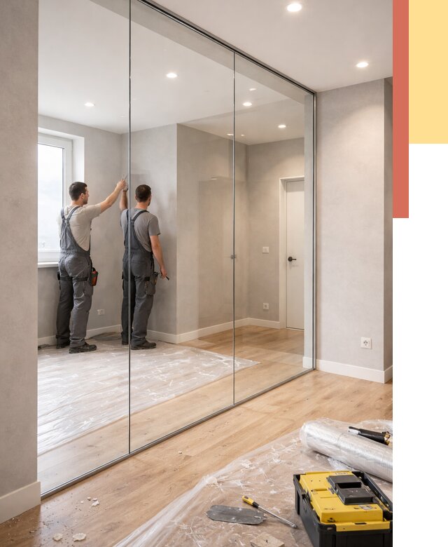 Безрамные стеклянные перегородки в Гагарине — монтаж от 9884 руб. | ОТДЕЛОЧНИК-Ггр