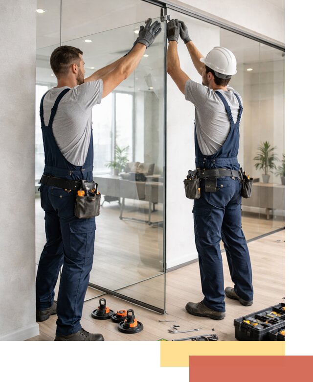 Безрамные стеклянные перегородки под ключ в Гагарине