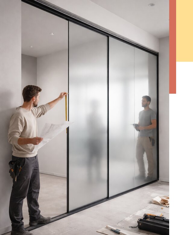 Матовые стеклянные перегородки в Гагарине от 8843 руб. — монтаж и установка | ОТДЕЛОЧНИК-Ггр