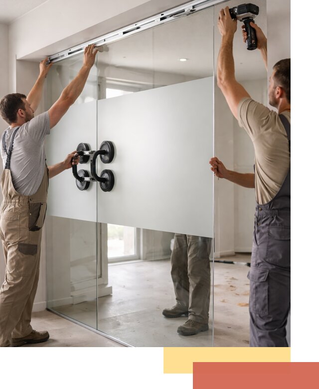 Матовые стеклянные перегородки под ключ в Гагарине